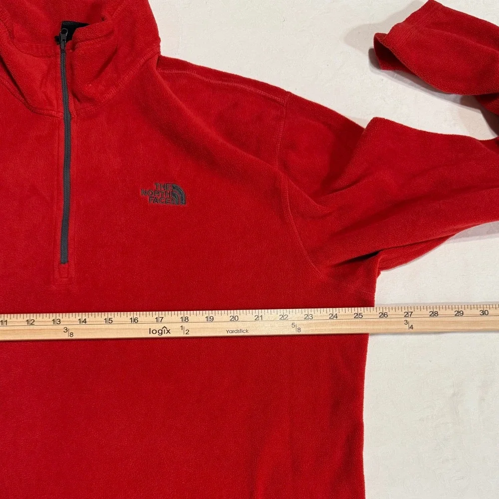 The North Face Fleece Pullover Jacket Mens XL Red Lightweight 1/4 Zip Polartec